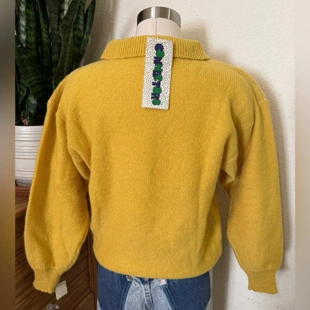 Vintage Shetland‎ Wool Collared Knit Sweater medium NWT